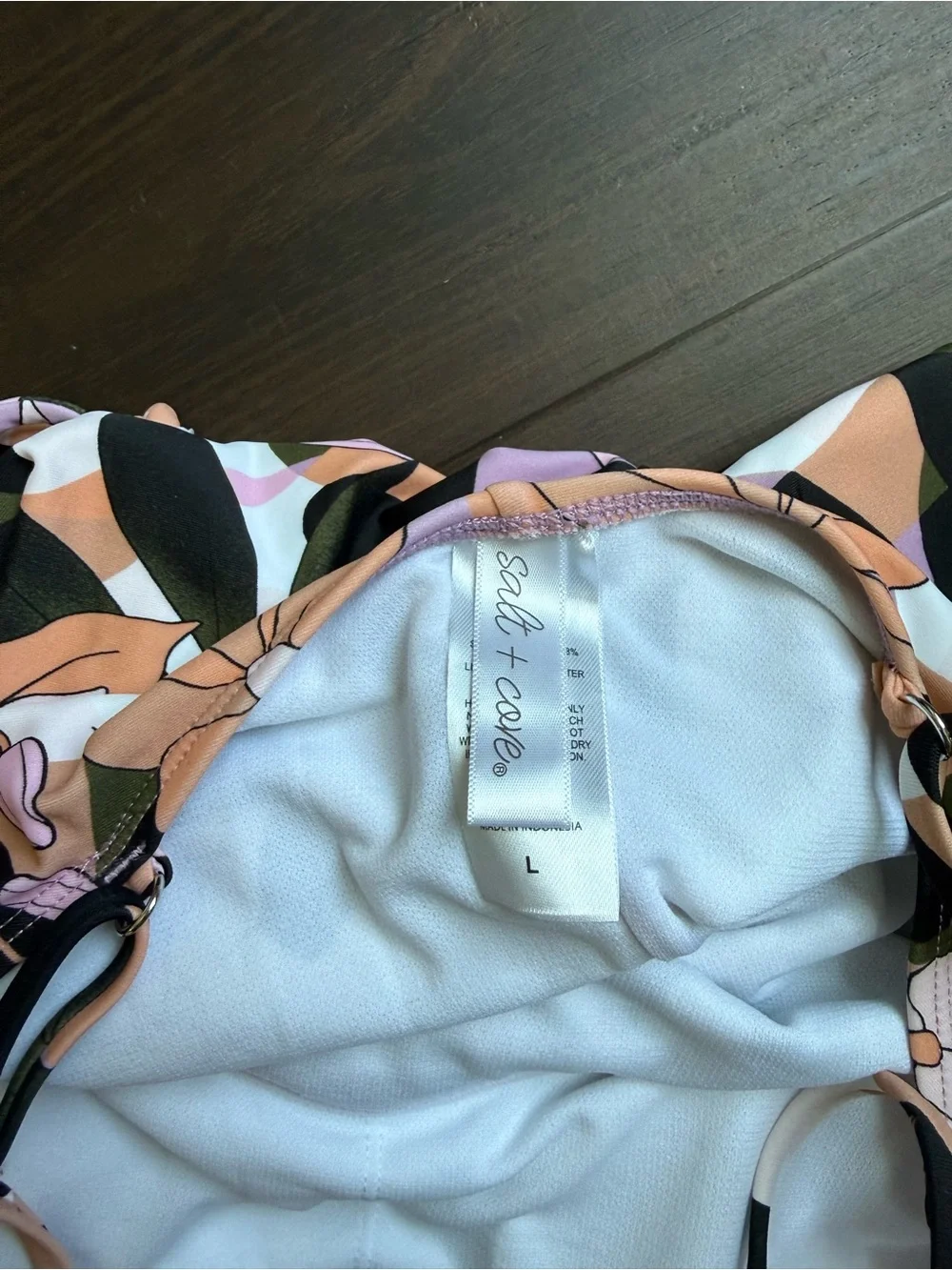 Salt + Cove Girls' Floral One-Piece Swimsuit in Peach, Lavender & Black